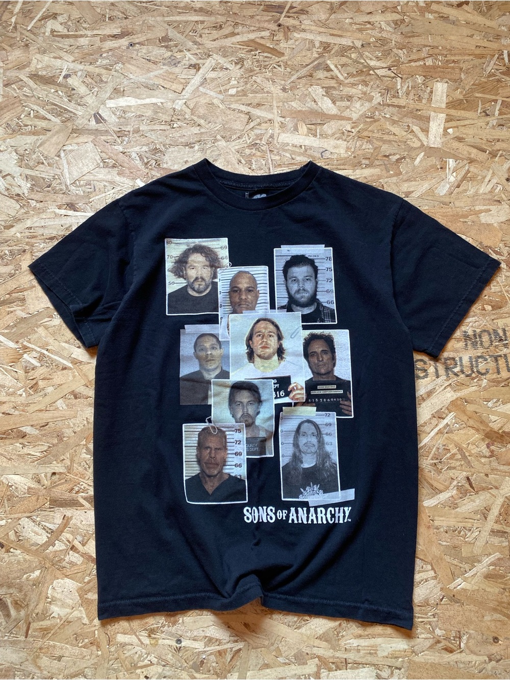 Black Sons Of Anarchy Mugshots Graphic Tee - Men's Crew Neck Shirt
